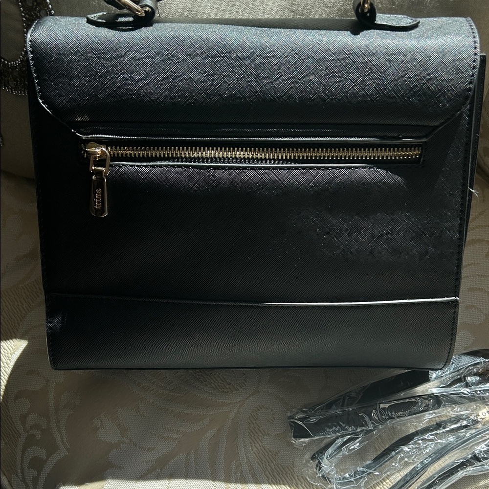 Trina Turk Black Satchel Bag with Optional Shoulder Strap NWT - Picture 4 of 9